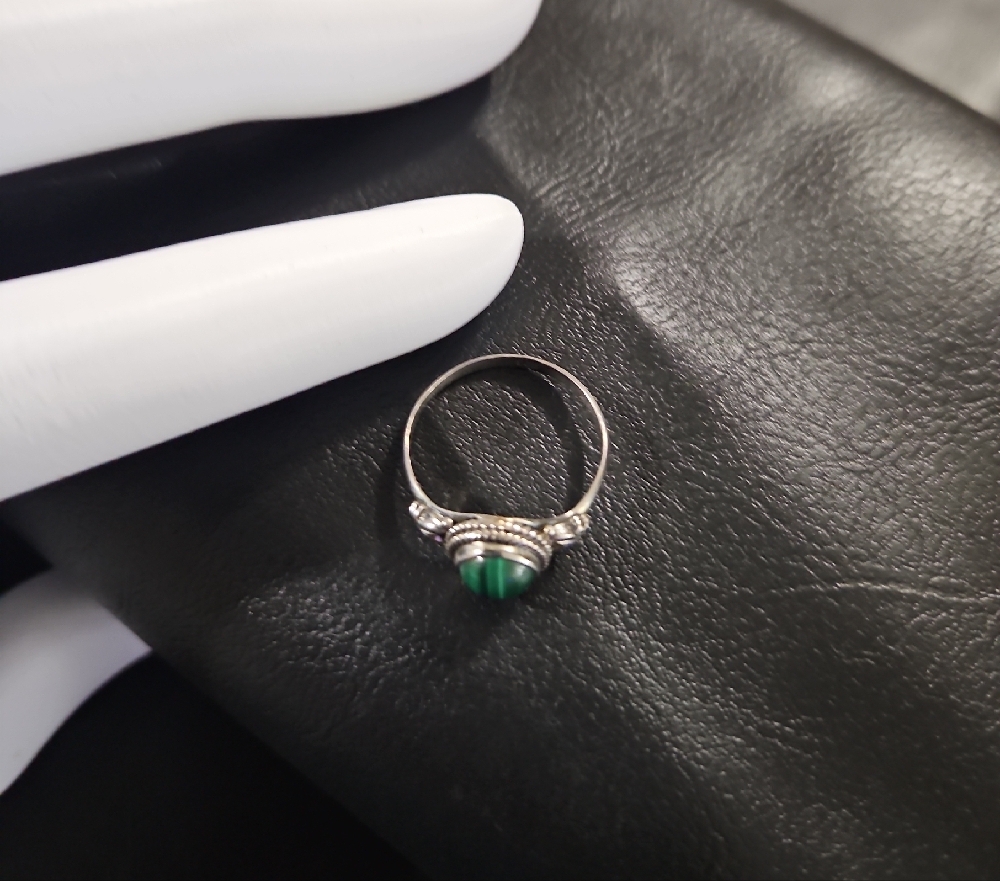 Malachite Stone Silver 925 Ring - image 7